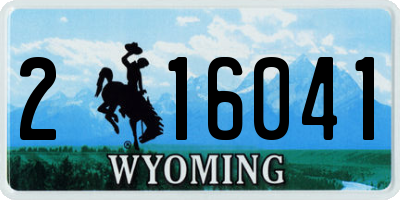 WY license plate 216041