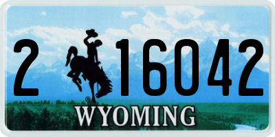 WY license plate 216042
