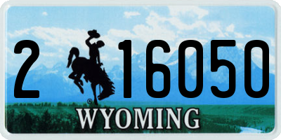 WY license plate 216050