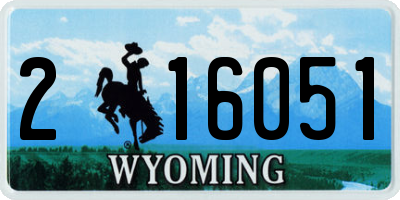 WY license plate 216051