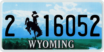 WY license plate 216052