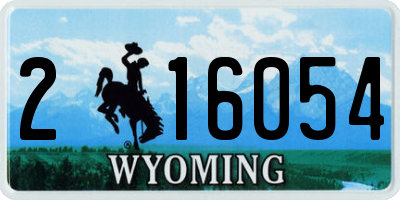 WY license plate 216054
