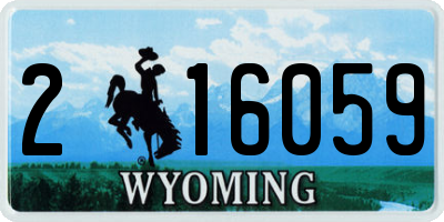WY license plate 216059