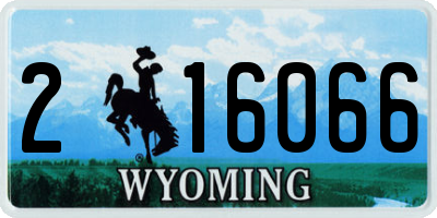 WY license plate 216066
