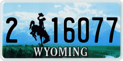 WY license plate 216077