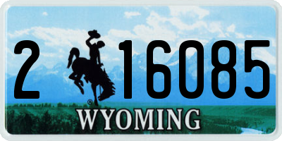 WY license plate 216085