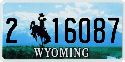 WY license plate 216087