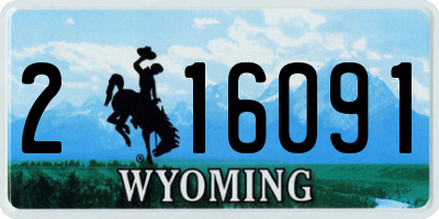 WY license plate 216091