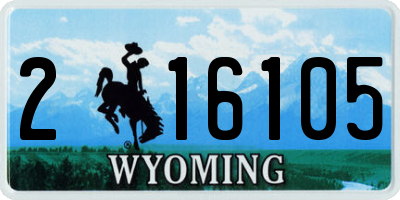 WY license plate 216105