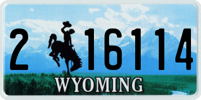 WY license plate 216114