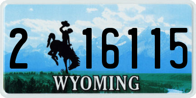 WY license plate 216115