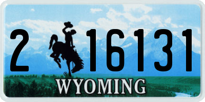 WY license plate 216131