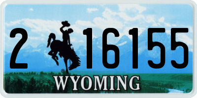 WY license plate 216155