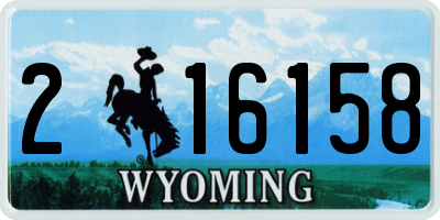 WY license plate 216158