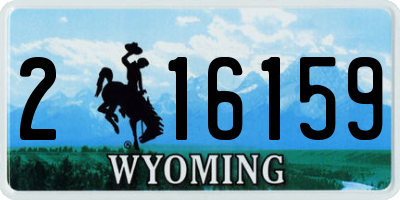 WY license plate 216159