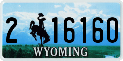 WY license plate 216160