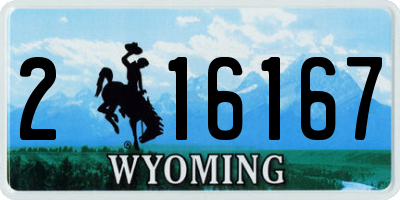 WY license plate 216167