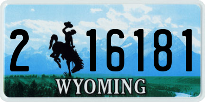WY license plate 216181