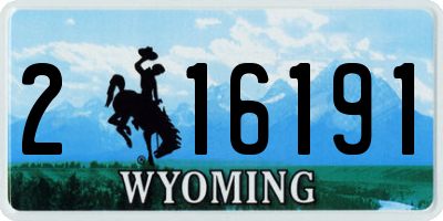 WY license plate 216191