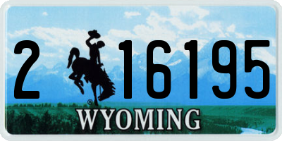 WY license plate 216195