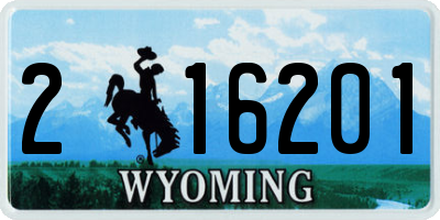 WY license plate 216201