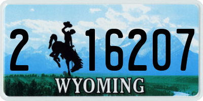 WY license plate 216207