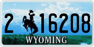 WY license plate 216208