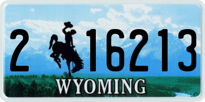 WY license plate 216213