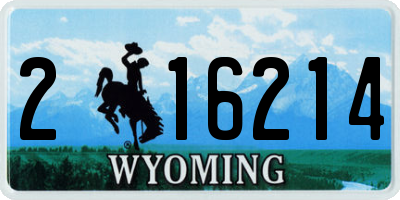 WY license plate 216214