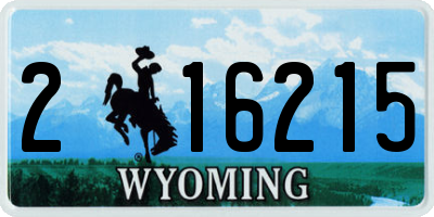 WY license plate 216215