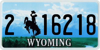 WY license plate 216218