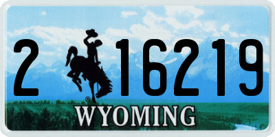 WY license plate 216219
