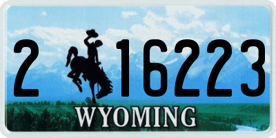 WY license plate 216223