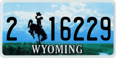 WY license plate 216229
