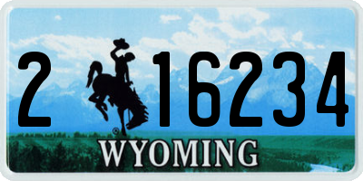 WY license plate 216234