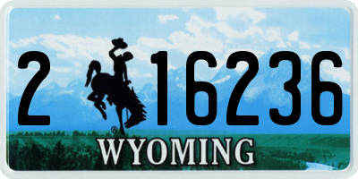 WY license plate 216236