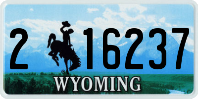 WY license plate 216237
