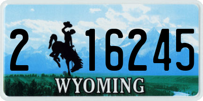 WY license plate 216245