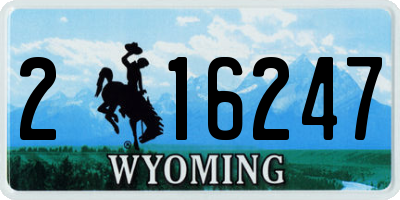 WY license plate 216247