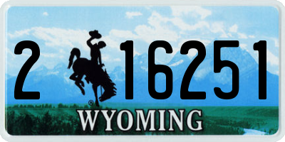 WY license plate 216251