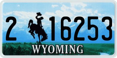 WY license plate 216253