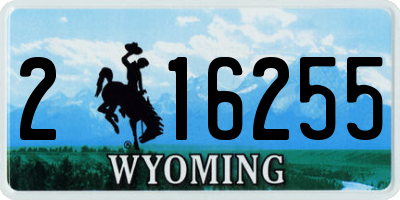 WY license plate 216255