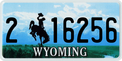 WY license plate 216256