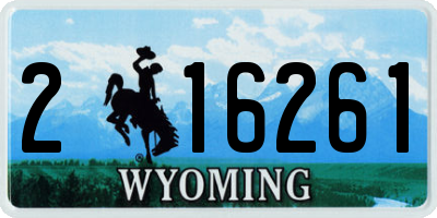 WY license plate 216261