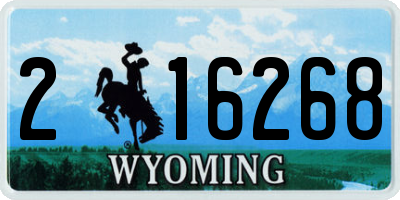 WY license plate 216268