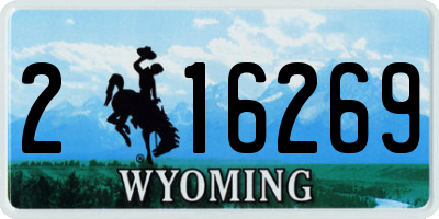 WY license plate 216269