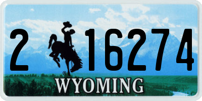 WY license plate 216274
