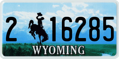 WY license plate 216285