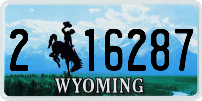 WY license plate 216287