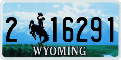 WY license plate 216291